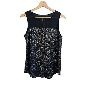 W118 by Walter Baker Loose Fitting Sleeveless Sequins Blouse, Size XS